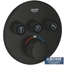 Grohe - Grohe Grohtherm SmartControl Ankastre Termostatik Banyo/Duş Bataryası (Sıva Üstü Grubu), 3 Yollu, Mat Siyah - 291212430