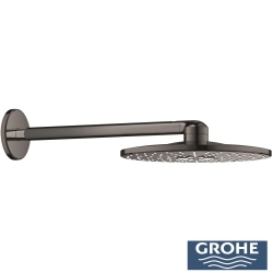 Grohe - Grohe Grohtherm 3 Yollu SmartControl Ankastre Termostatik Banyo Bataryası, Yuvarlak Tepe ve El Duşu Seti, Sert Grafit