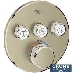 Grohe - Grohe Grohtherm SmartControl Ankastre Termostatik Banyo/Duş Bataryası (Sıva Üstü Grubu), 3 Yollu, Fırçalı Nikel