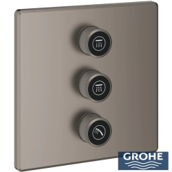 Grohe - Grohe Grohtherm SmartControl Akış Kontrollü Ankastre Yönlendirici (3 Yollu, Sıva Üstü Grubu), Saten Grafit