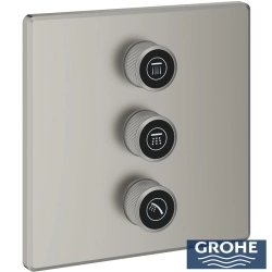 Grohe - Grohe Grohtherm SmartControl Akış Kontrollü Ankastre Yönlendirici (3 Yollu, Sıva Üstü Grubu), Saten Çelik