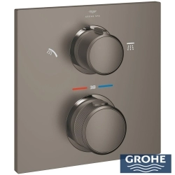 Grohe - Grohe Allure Termostatik Ankastre Banyo ve Duş Bataryası (Sıva Üstü Grubu), 2 Yollu, Saten Grafit
