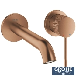 Grohe - Grohe Essence New Duvardan Ankastre Lavabo Bataryası (Sıva Üstü Grubu), İşlenmiş Fırçalı Bakır