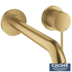 Grohe - Grohe Essence Duvardan Ankastre Lavabo Bataryası L-Boyut (Sıva Üstü Grubu), İşlenmiş Fırçalı Altın