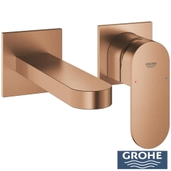 Grohe - Grohe Plus Ankastre Lavabo Bataryası, (Sıva Üstü Grubu) M-Boy, Fırçalı Bakır