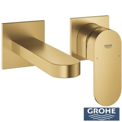 Grohe - Grohe Plus Ankastre Lavabo Bataryası, (Sıva Üstü Grubu) M-Boy, Fırçalı Altın