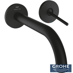 Grohe - Grohe Atrio 2 Delikli Ankastre Lavabo Bataryası, (Sıva Üstü Grubu), Hayalet Siyah
