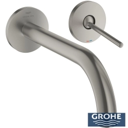 Grohe - Grohe Atrio 2 Delikli Ankastre Lavabo Bataryası, (Sıva Üstü Grubu), Saten Çelik