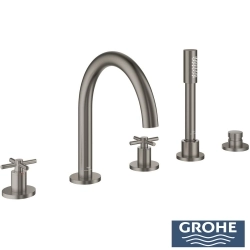 Grohe - Grohe Atrio 5 Delikli Ankastre Küvet Bataryası (Sıva Üstü Grubu), Saten Grafit - 29408MG0