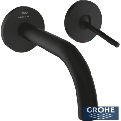 Grohe - Grohe Atrio 2 Delikli Ankastre Lavabo Bataryası, (Sıva Üstü Grubu), Hayalet Siyah