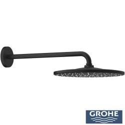 Grohe - Grohe Grohtherm 2 Yollu SmartControl Ankastre Termostatik Banyo Bataryası, Yuvarlak Tepe ve El Duşu Seti, Mat Siyah