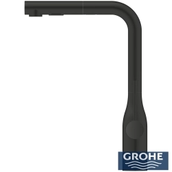 Grohe - Grohe Essence Spiralli Eviye Bataryası, L Başlıklı, Mat Siyah