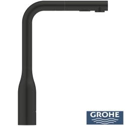Grohe - Grohe Essence Spiralli Eviye Bataryası, L Başlıklı, Mat Siyah