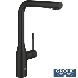 Grohe - Grohe Essence Spiralli Eviye Bataryası, L Başlıklı, Mat Siyah