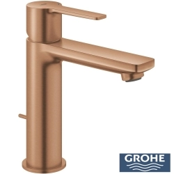 Grohe - Grohe Lineare Sifon Kumandalı Lavabo Bataryası, Fırçalı Bakır