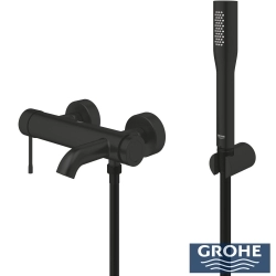Grohe - Grohe Essence New Banyo Bataryalı Duş Sistemi, Mat Siyah