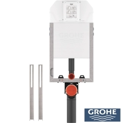 Grohe - Grohe Uniset Gömme Rezervuar, İnce (Mat Siyah Kumanda Paneli ve Mat Siyah Stop Valf Dahil)