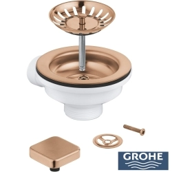 Grohe - Grohe Eviye Süzgeci Seti, Fırçalı Bakır