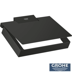 Grohe - Grohe Selection Cube Tuvalet Kağıtlığı Kapaklı, Mat Siyah - 407812430
