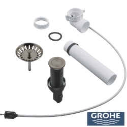 Grohe - Grohe Eviye Süzgeci ve Sifonu, Fırçalı Sert Grafit