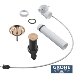 Grohe - Grohe Eviye Süzgeci ve Sifonu, Fırçalı Bakır