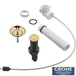 Grohe - Grohe Eviye Süzgeci ve Sifonu, Fırçalı Altın