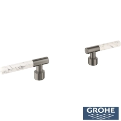 Grohe - Grohe Atrio Private Collection Duvardan Ankastre Lavabo Bataryası İçin Kulp, Fırçalı Sert Grafit