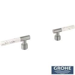 Grohe - Grohe Atrio Private Collection Duvardan Ankastre Lavabo Bataryası İçin Kulp, Saten Çelik