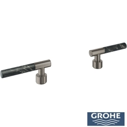 Grohe - Grohe Atrio Private Collection Duvardan Ankastre Lavabo Bataryası İçin Kulp, Fırçalı Sert Grafit