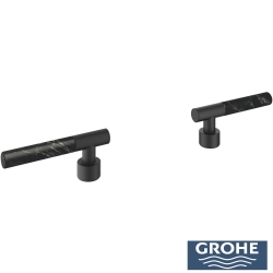 Grohe - Grohe Atrio Private Collection Duvardan Ankastre Lavabo Bataryası İçin Kulp, Hayalet Siyah