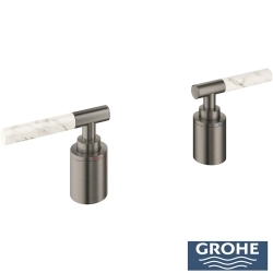 Grohe - Grohe Atrio Private Collection 5 Delikli Ankastre Küvet Bataryası İçin Kulp, Fırçalı Sert Grafit