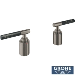 Grohe - Grohe Atrio Private Collection 5 Delikli Ankastre Küvet Bataryası İçin Kulp, Fırçalı Sert Grafit