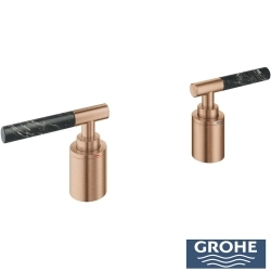 Grohe - Grohe Atrio Private Collection 5 Delikli Ankastre Küvet Bataryası İçin Kulp, Fırçalı Bakır