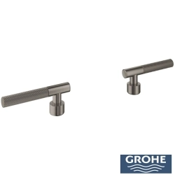Grohe - Grohe Atrio Private Collection Duvardan Ankastre Lavabo Bataryası İçin Kulp, Fırçalı Sert Grafit