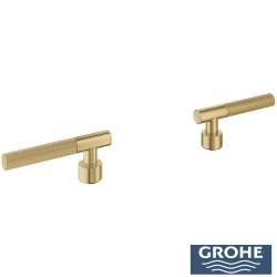 Grohe - Grohe Atrio Private Collection Duvardan Ankastre Lavabo Bataryası İçin Kulp, Fırçalı Altın