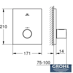 Grohe - Grohe Grohtherm F Merkezi Ankastre Termostatik Kumanda, Saten Grafit (Sıva Üstü Grubu) - 100753MG00
