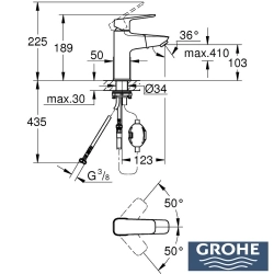 Grohe - Grohe Cubeo Spiralli Lavabo Bataryası, M-Boy