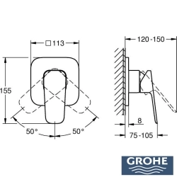 Grohe - Grohe Cubeo Ankastre Duş Bataryası (Sıva Üstü Grubu)
