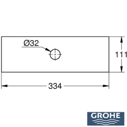 Grohe - Grohe Rainshower Aqua Tiles Ankastre Tepe Duşu Kapağı, Tek Delikli, Saten Çelik