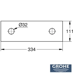 Grohe - Grohe Rainshower Aqua Tiles Ankastre Tepe Duşu Kapağı, 2 Delikli, Saten Grafit