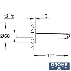 Grohe - Grohe BauEdge Çıkış Ucu, Mat Siyah