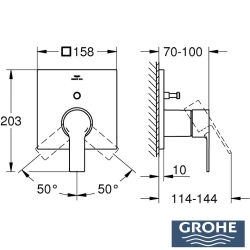 Grohe - Grohe Allure Ankastre Banyo/Duş Bataryası, Saten Çelik (Sıva Üstü Grubu)