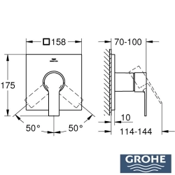 Grohe - Grohe Allure Ankastre Duş Bataryası (Sıva Üstü Grubu), Saten Grafit