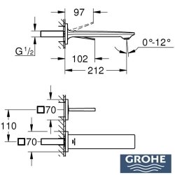 Grohe - Grohe Allure Ankastre Lavabo Bataryası (Sıva Üstü Grubu), Hayalet Siyah