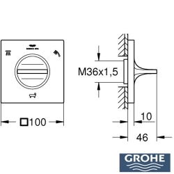 Grohe - Grohe Allure 3 Yönlü Yönlendirici (Sıva Üstü Grubu), Saten Çelik