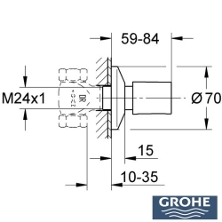 Grohe - Grohe Bau Cosmopolitan Ankastre Stop Valf, Paslanmaz Çelik (Sıva Üstü Grubu)