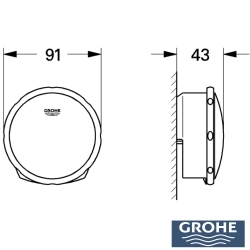 Grohe - Grohe Talentofill Doldurmalı Kumandalı Küvet Tropleni Kumanda Kolu, Saten Grafit - 19952MG0