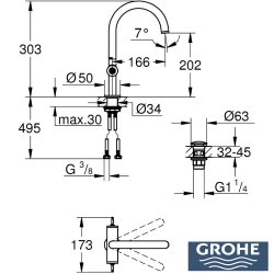 Grohe - Grohe Atrio Private Collection Yüksek Lavabo Bataryası (L-Boy), Saten Çelik
