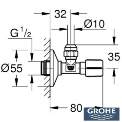 Grohe - Grohe Ara Musluk (1/2 giriş, 3/8 çıkışlı), Saten Grafit - 22039MG0