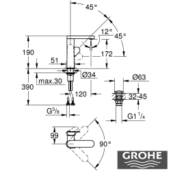 Grohe - Grohe Plus Yüksek Lavabo Bataryası